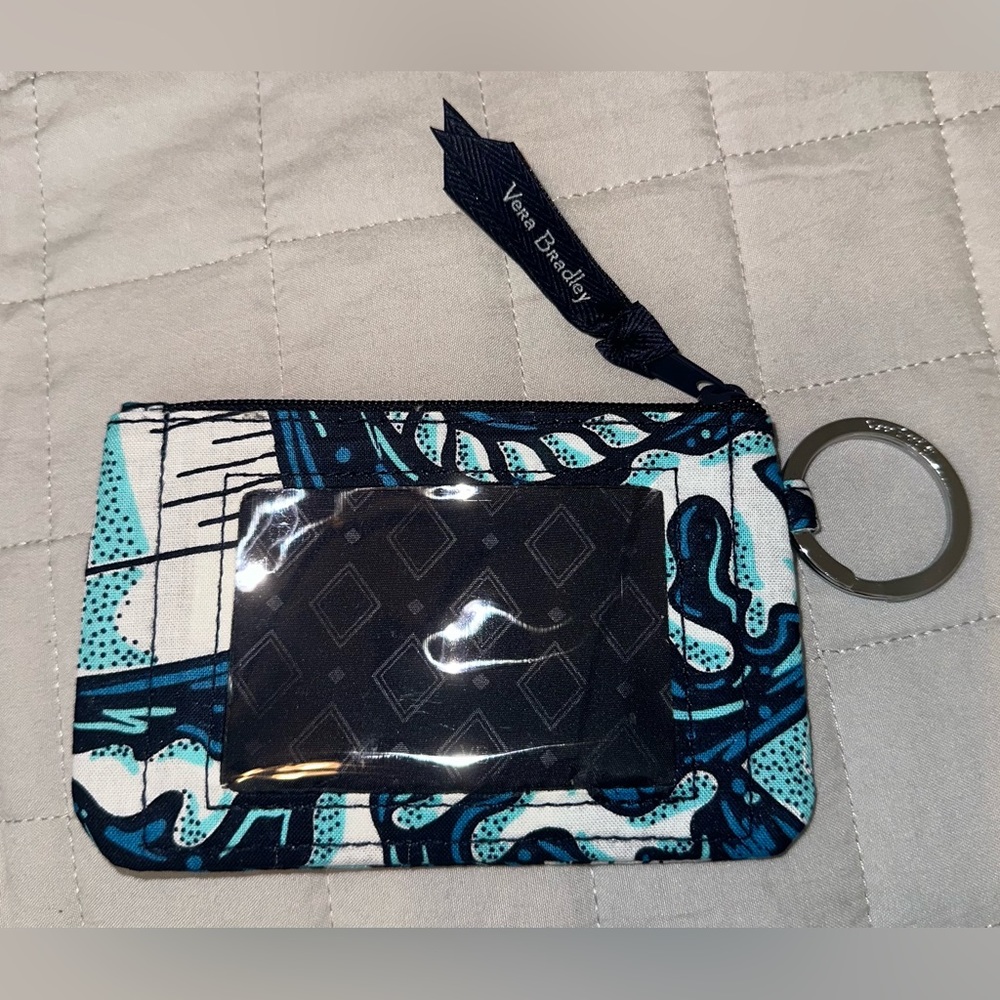 Vera Bradley Deluxe Zip ID Case in Shore Enough pattern.
